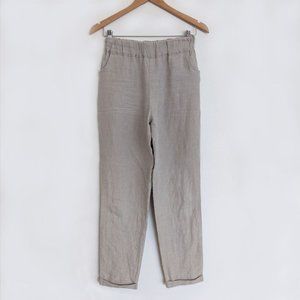 La Petite Alice Linen Billie Pants in Natural Flax